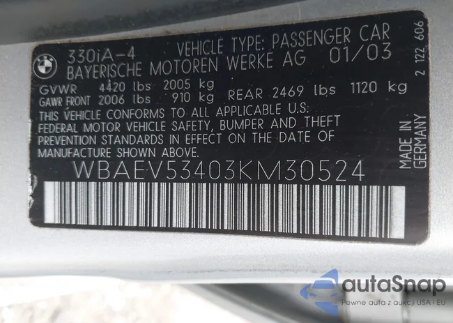 WBAEV53403KM30524: 43042394