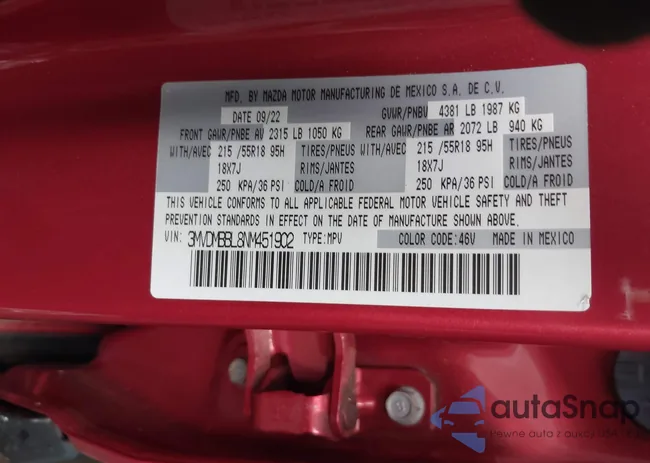 3MVDMBBL8NM451902: 43042401