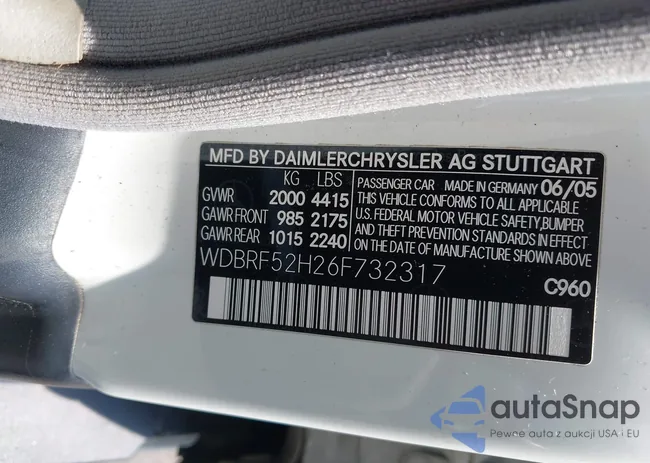 WDBRF52H26F732317: 43042414