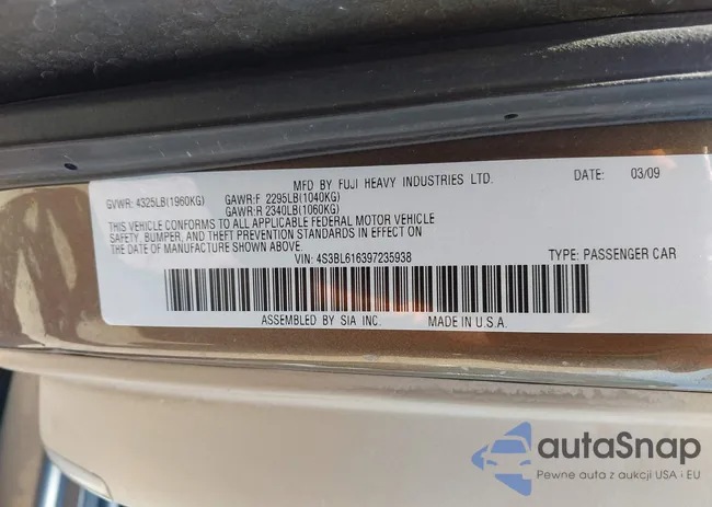 4S3BL616397235938: 43042481