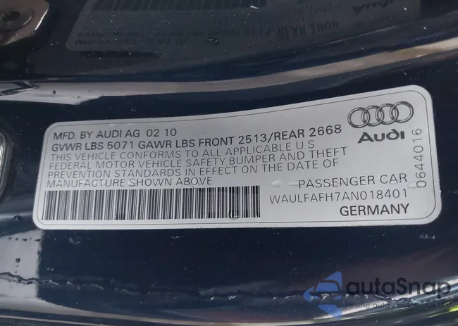 WAULFAFH7AN018401: 43042537