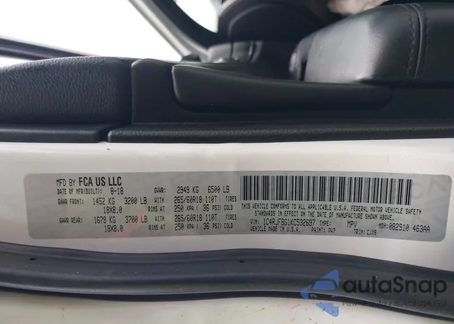 1C4RJFBG1KC532697: 43042573