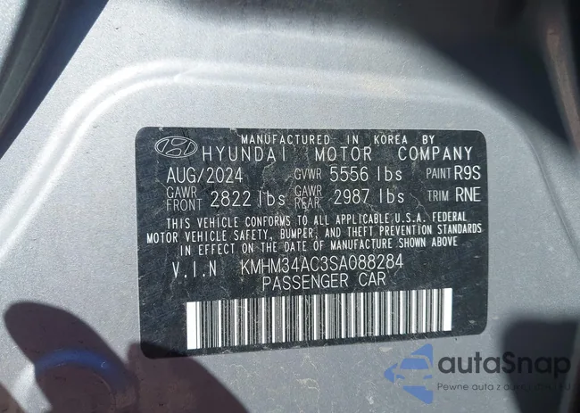 KMHM34AC3SA088284: 43042700