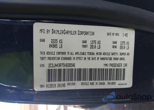 2C3JA43R75H658506: 43042761