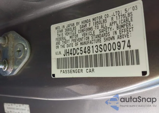 JH4DC54813S000974: 43042796