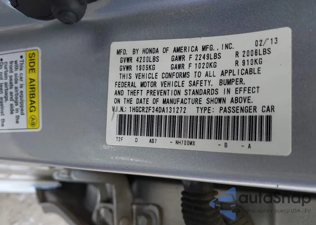 1HGCR2F34DA131272: 43042820