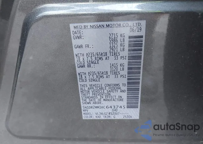 5N1DR2MM1KC643745: 43042844