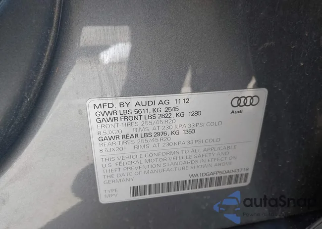 WA1DGAFP5DA043718: 43041856