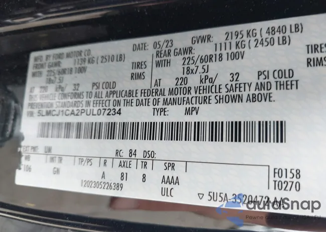 5LMCJ1CA2PUL07234: 43042167