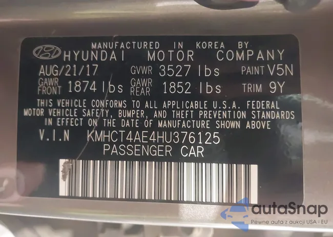 KMHCT4AE4HU376125: 43042229