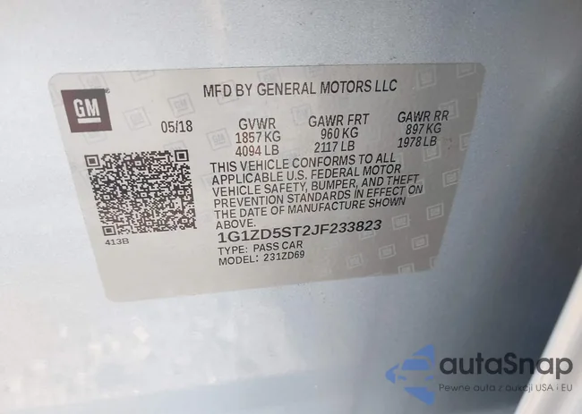 1G1ZD5ST2JF233823: 43043357