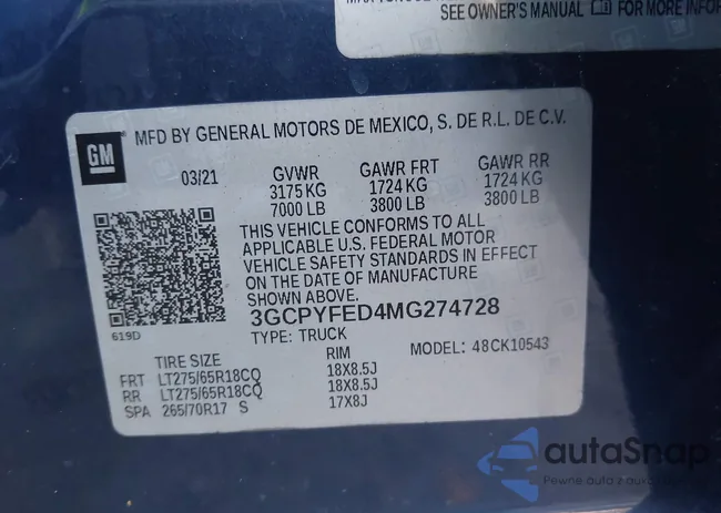 3GCPYFED4MG274728: 43043415