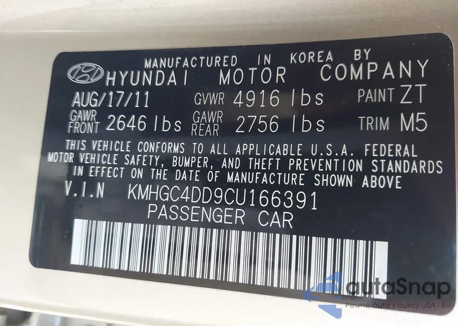 KMHGC4DD9CU166391: 43043440