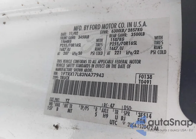 1FTRX17L83NA77943: 43043491