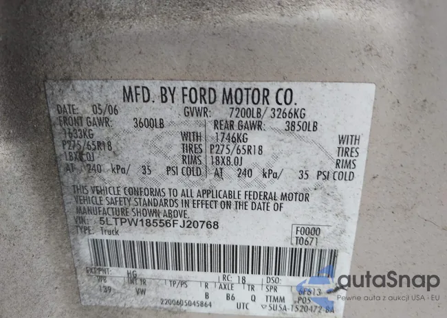 5LTPW18556FJ20768: 43043546