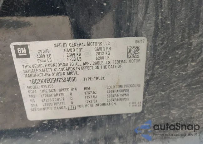 1GC2KVEG5HZ394060: 43043688