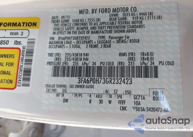 3FA6P0H73GR232423: 43043715