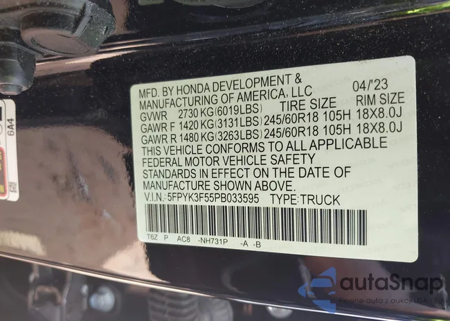 5FPYK3F55PB033595: 43043760