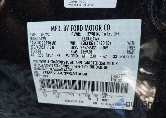 1FM5K8GC3PGA70698: 43043768