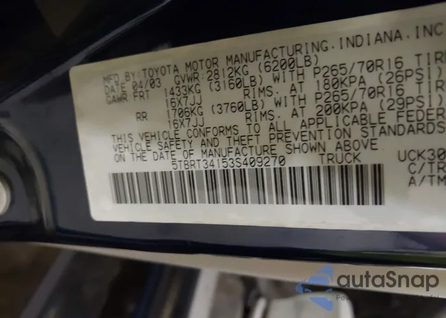 5TBRT34153S409270: 43043855