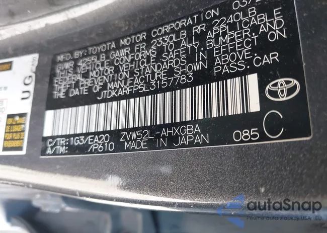 JTDKARFP5L3157783: 43042872