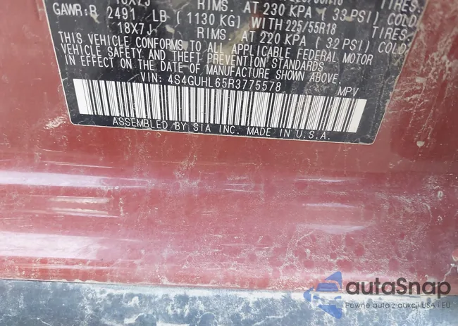 4S4GUHL65R3775578: 43042927