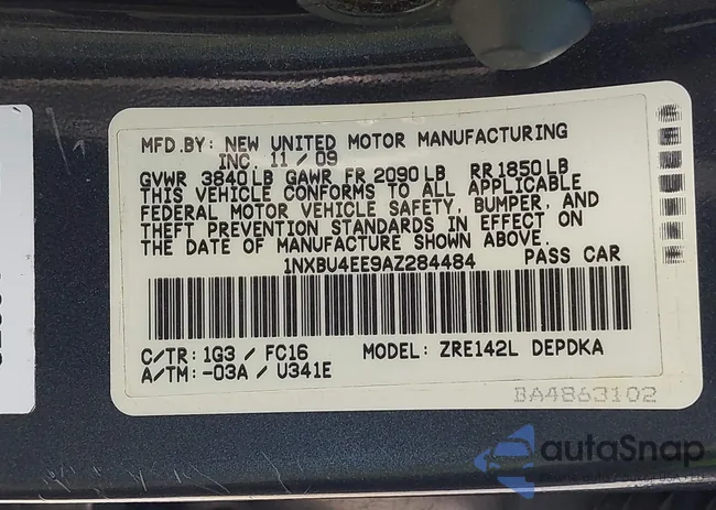 1NXBU4EE9AZ284484: 43042968