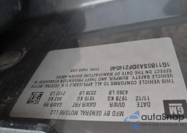 1G11B5SA9DF214546: 43043027