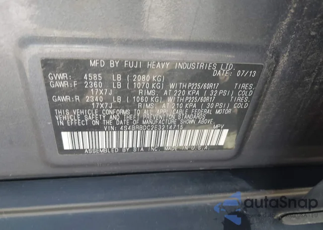 4S4BRBDC2E3214715: 43043100