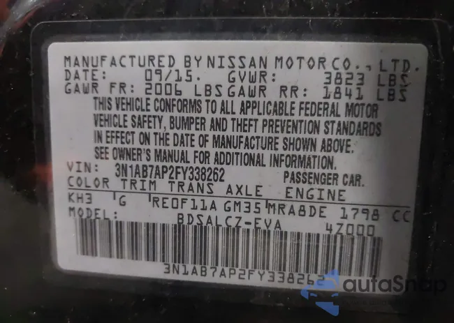 3N1AB7AP2FY338262: 43043170