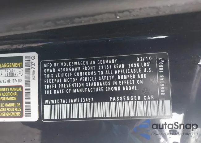 WVWFD7AJ1AW313457: 43043252