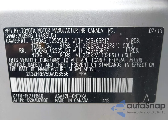 2T3ZFREV5DW036556: 43044717