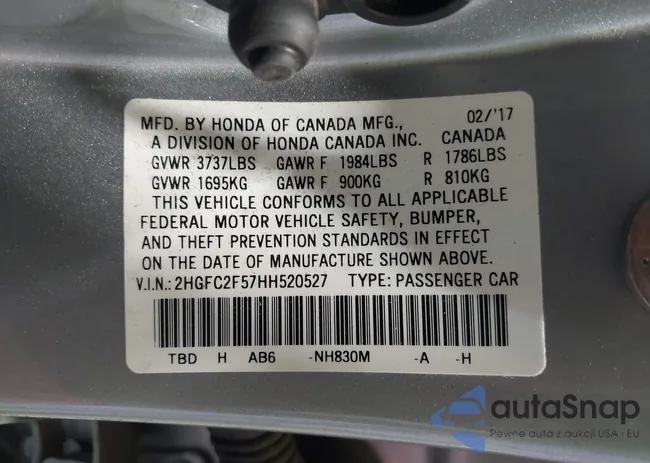 2HGFC2F57HH520527: 43044769