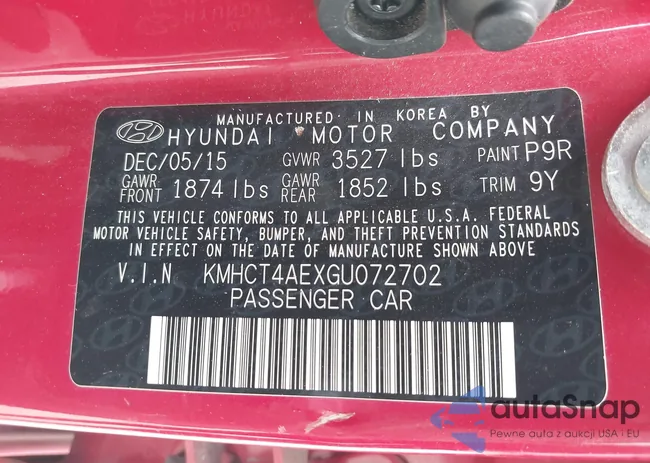 KMHCT4AEXGU072702: 43045405