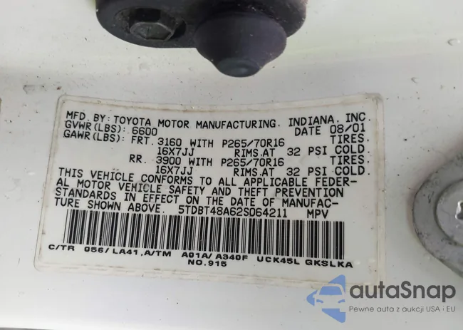 5TDBT48A62S064211: 43045433