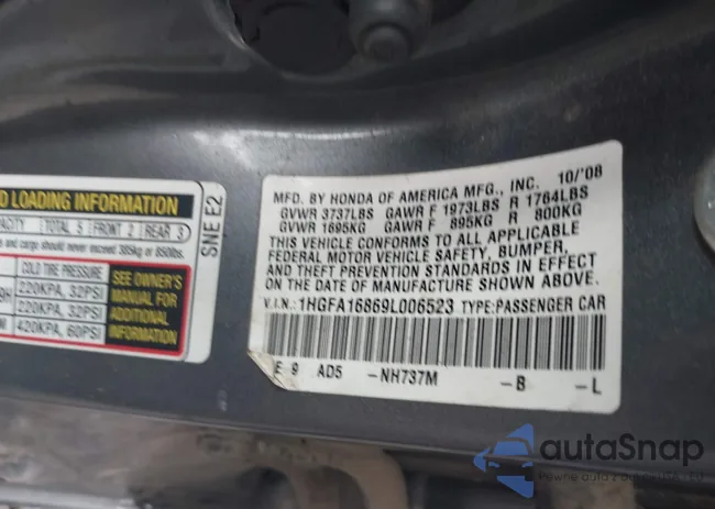 1HGFA16869L006523: 43045482