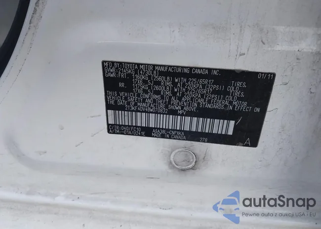 2T3KF4DV4BW070832: 43045532