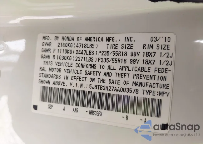 5J8TB2H27AA003578: 43045581