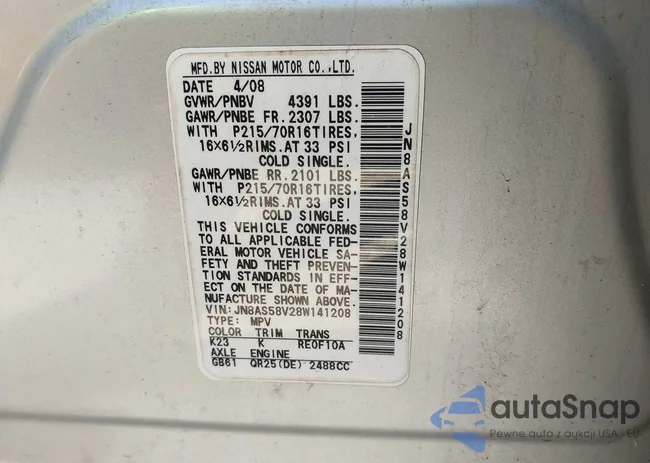 JN8AS58V28W141208: 43045680