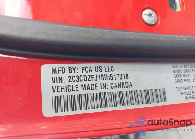 2C3CDZFJ1MH517318: 43045847