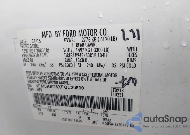 1FM5K8D8XFGC20630: 43044946