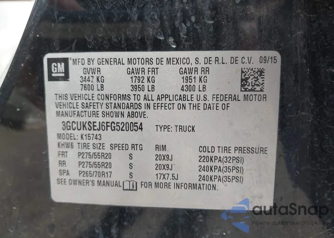 3GCUKSEJ6FG520054: 43046277