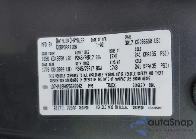 1D7HA18N02S609642: 43046413