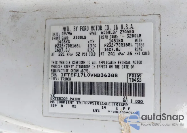 1FTEF17L0VNB36388: 43046473