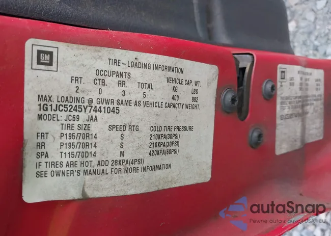 1G1JC5245Y7441045: 43046495