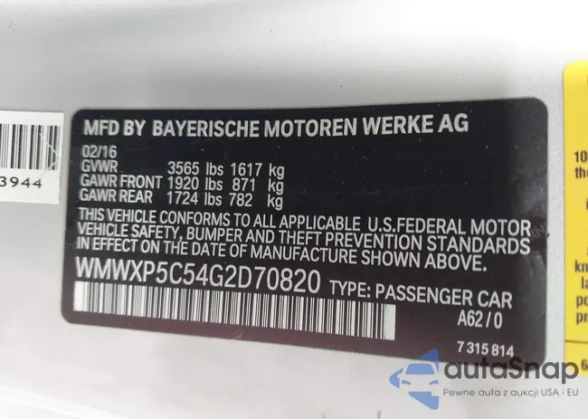 WMWXP5C54G2D70820: 43046545