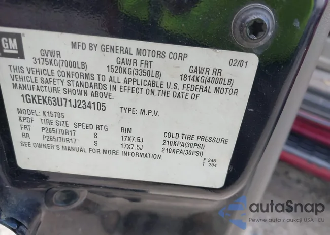1GKEK63U54J282450: 43046601