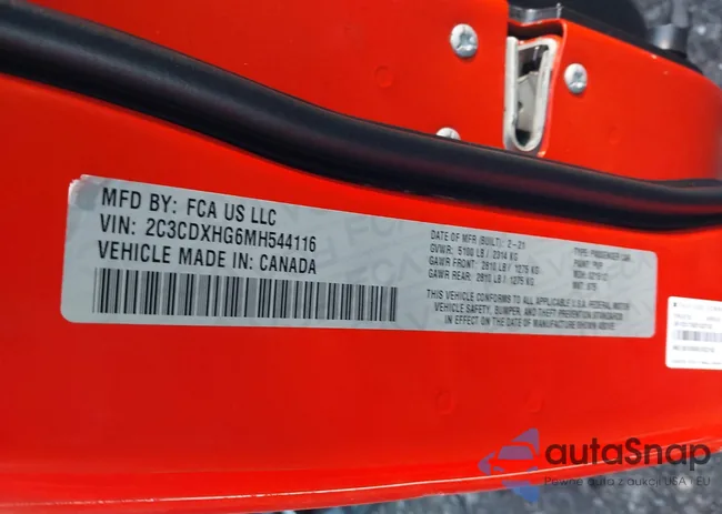 2C3CDXHG6MH544116: 43046674