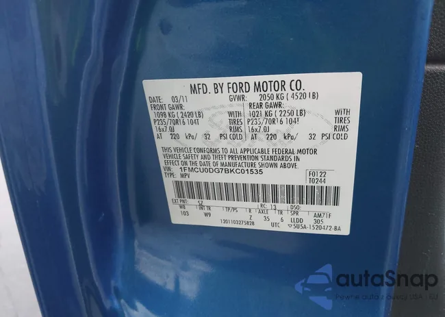 1FMCU0DG7BKC01535: 43046719