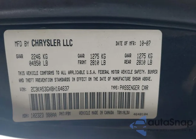 2C3KA53GX8H164637: 43046727